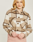 Yarn Dyed Plaid Button Up Jacket