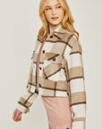 Yarn Dyed Plaid Button Up Jacket