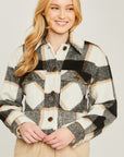 Yarn Dyed Plaid Button Up Jacket