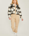 Yarn Dyed Plaid Button Up Jacket