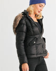 Long Sleeve Faux Fur Hood Padded Water Resistant Finish Jacket
