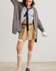 Knit Two Pocket Long Sleeve Open Front Cardigan