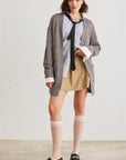 Knit Two Pocket Long Sleeve Open Front Cardigan