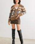 Fair Isle Knit Button-up Long Sleeve Cardigan Sweater