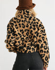 Leopard Teddy Zip-up Two Pocket Jacket