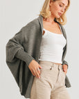 Batwing Sleeve Open Front Cardigan