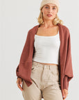 Batwing Sleeve Open Front Cardigan