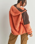 Two-toned Cozy Hooded Sweater