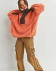 Two-toned Cozy Hooded Sweater