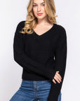 Dolman Slv Strappy Open Back Sweater