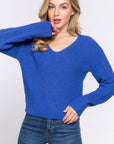 Dolman Slv Strappy Open Back Sweater