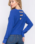 Dolman Slv Strappy Open Back Sweater