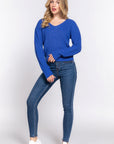 Dolman Slv Strappy Open Back Sweater