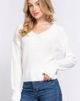 Dolman Slv Strappy Open Back Sweater