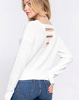 Dolman Slv Strappy Open Back Sweater