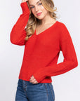 Dolman Slv Strappy Open Back Sweater