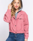 Long Slv Hoodie Corduroy Jacket