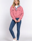 Long Slv Hoodie Corduroy Jacket
