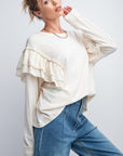 Double Ruffle Sleeves Top