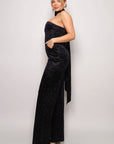 Scarf Top Glitter Velvet Jumpsuit