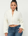 Sweater Top W/ Front Zipper