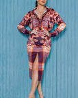 Satin Blouse With Skirt Set
