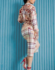 Satin Blouse With Skirt Set