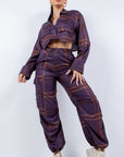 Cropped Shirt & Cargo Pants Set