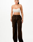 Solid Corduroy Cargo Pants