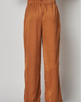 Satin Cargo Pocket Wide Leg Pants