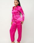 Front Zipper Pockets Top And Pants Jumpsuit