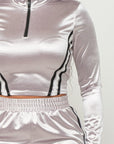 Front Zip Up Stripes Detail Jacket And Pants Set