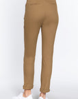 Cotton-span Twill Belted Long Pants