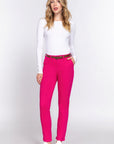 Cotton-span Twill Belted Long Pants