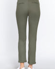 Cotton-span Twill Belted Long Pants