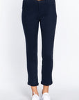 Cotton-span Twill Belted Long Pants