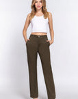 Straight Fit Twill Long Pants