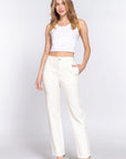 Straight Fit Twill Long Pants
