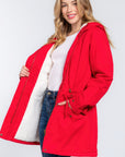 Fleece Lined Fur Hoodie Utility Jacket