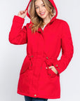 Fleece Lined Fur Hoodie Utility Jacket