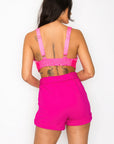 Smock V-neck Satin Bra Top