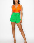 Smock V-neck Satin Bra Top