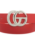 Metal Buckle Belt With Full On Rhinestone Body