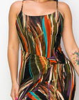 Split Thigh Multicolor Long Dress