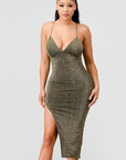 Metallic Glitter Sweetheart Dress