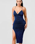 Metallic Glitter Sweetheart Dress