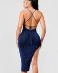 Metallic Glitter Sweetheart Dress