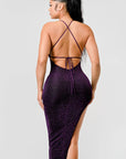 Metallic Glitter Sweetheart Dress
