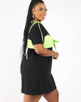 Matte Pu Bra Overlay T Shirt Dress