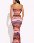 Printed Tube Top And Maxi Skirt